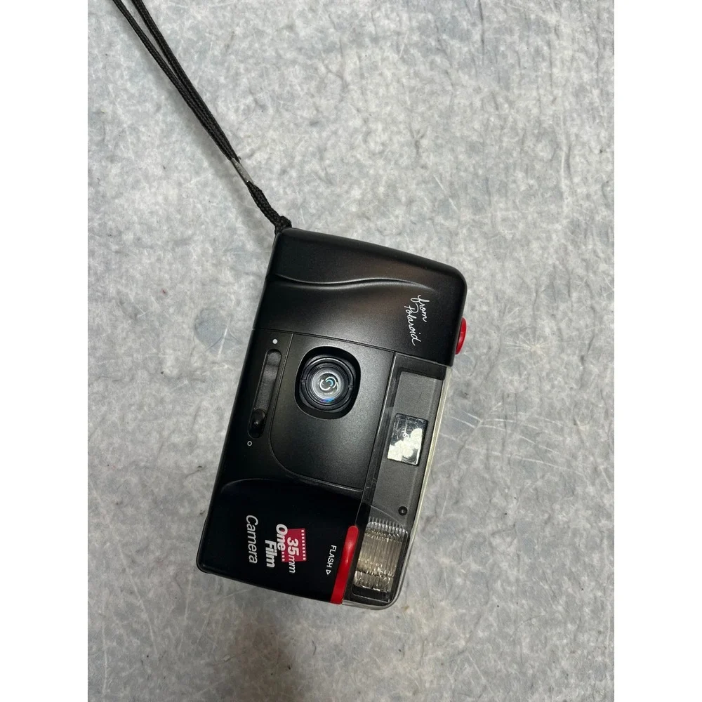 Polaroid 35mm One Film Camera‎ Vintage Point and Shoot Black Red Flash